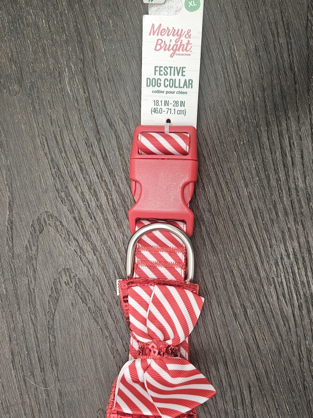 Merry & Bright Candy Cane Stripe Dog Collar – XL – NWT